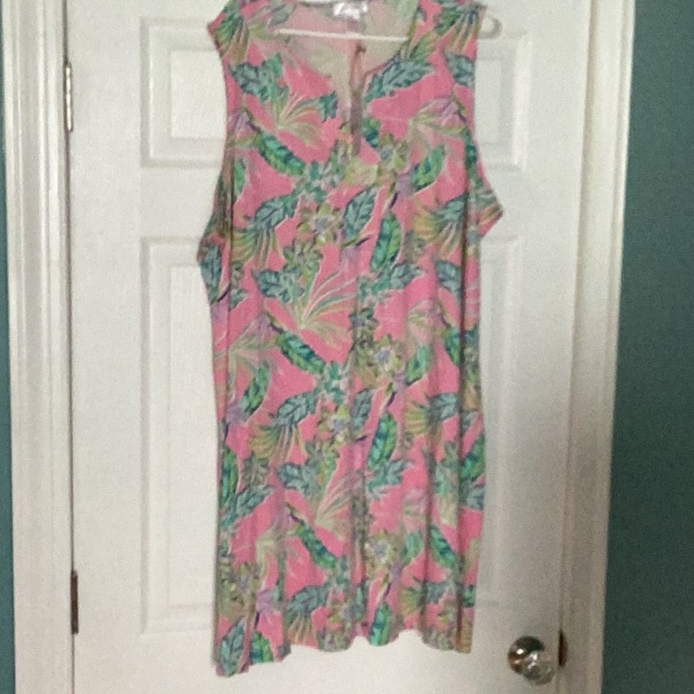 Tropical Pink and Green Mini Dress